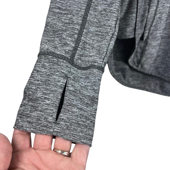 ATHLETA Baja Marled Grey Fill Zip Hooded Top | Medium - Picture 7 of 9